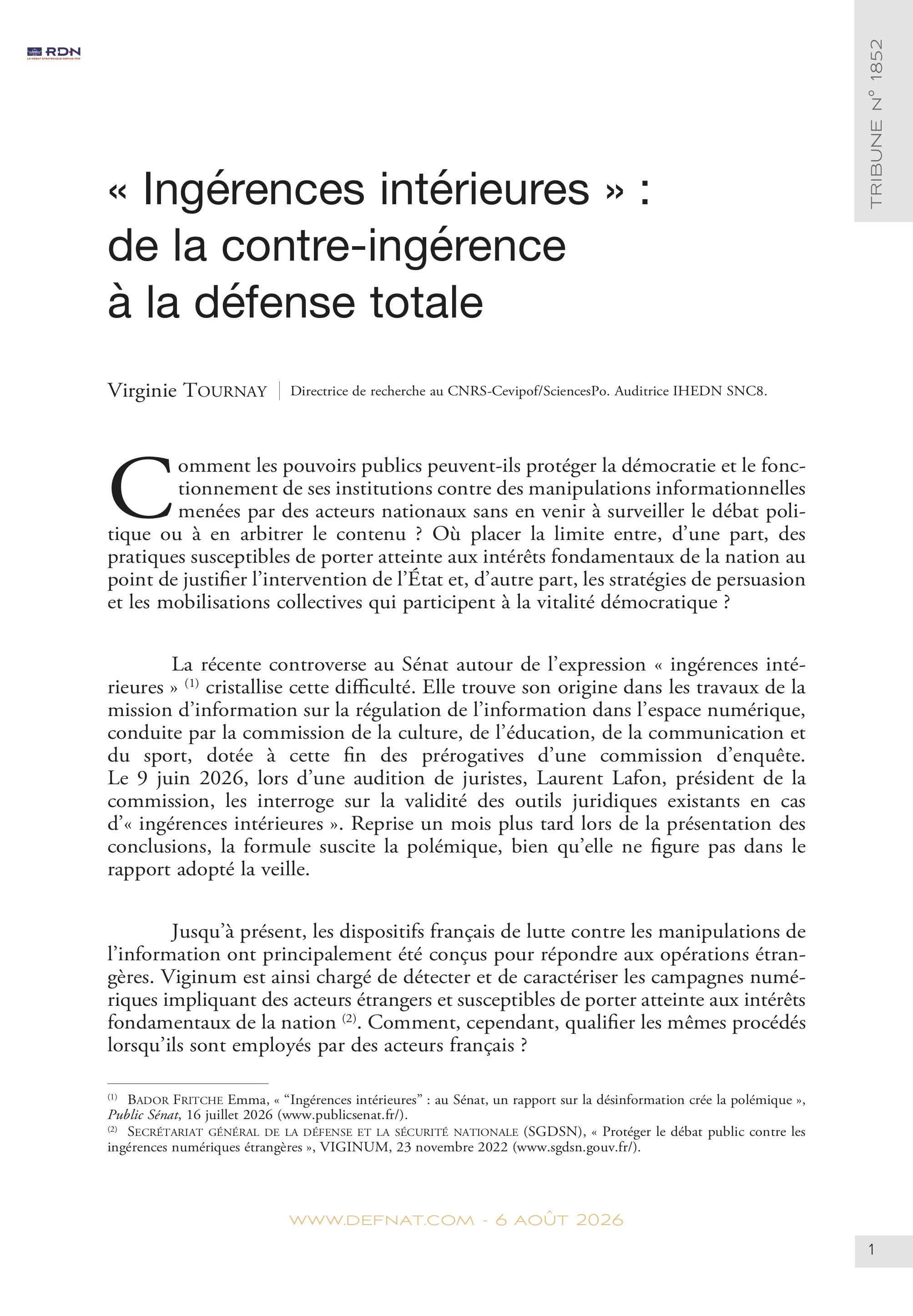&laquo;&nbsp;Ing&eacute;rences int&eacute;rieures&nbsp;&raquo;&nbsp;: de&nbsp;la&nbsp;contre-ing&eacute;rence &agrave;&nbsp;la&nbsp;d&eacute;fense&nbsp;totale (T&nbsp;1852)

